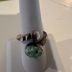 Lilly Barrack Sterling/14k turquoise/pearl Ring